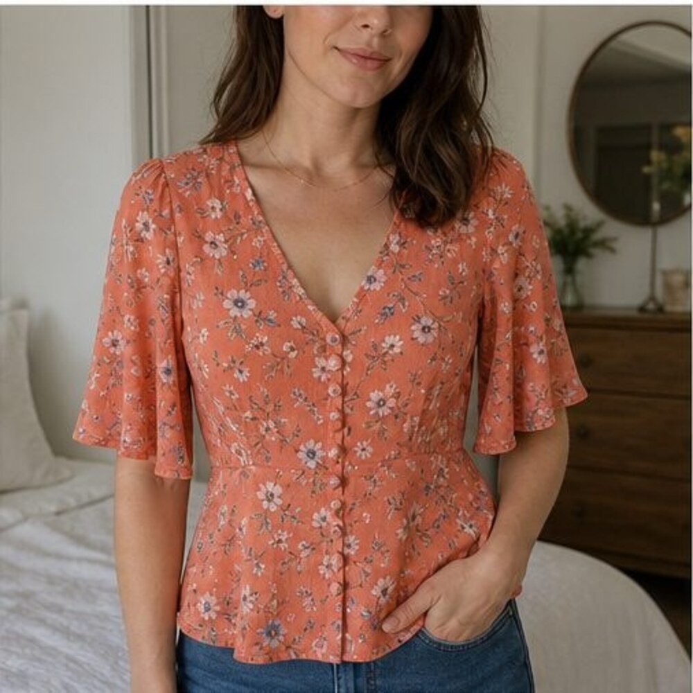 Sage Ruffle Blouse - Picture 2 of 6